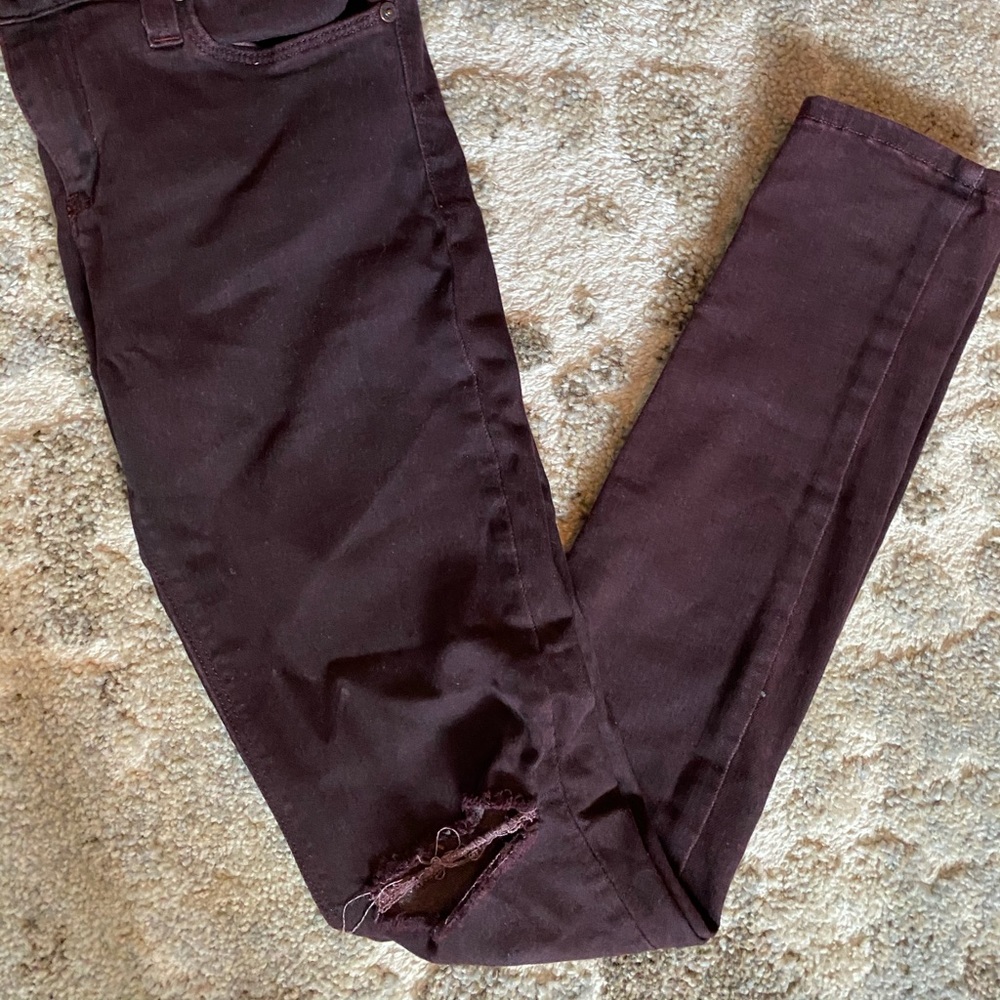 Just black burgundy skinny jean